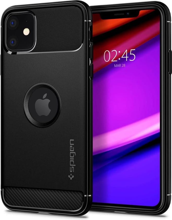 Spigen Rugged Armor Apple iPhone 11 Hoesje Zwart
