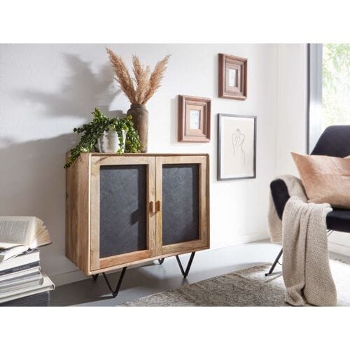 Wohnling dressoir mangohout leisteen 80  cm