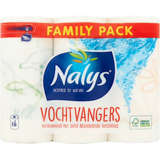 Nalys Keukenpapier in 80% Recycled Folie 6 stuks