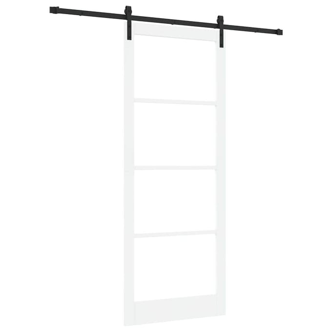 vidaXL - Schuifdeur - ORKDAL - Wit - 93 - x - 232 - cm - Massief - grenenhout - en - glas