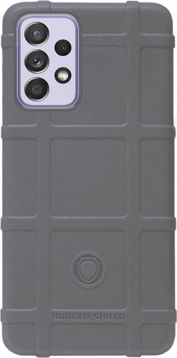 - RUGGED SHIELD Rubber Bumper Case Hoesje Geschikt voor Samsung Galaxy A72 - Grijs