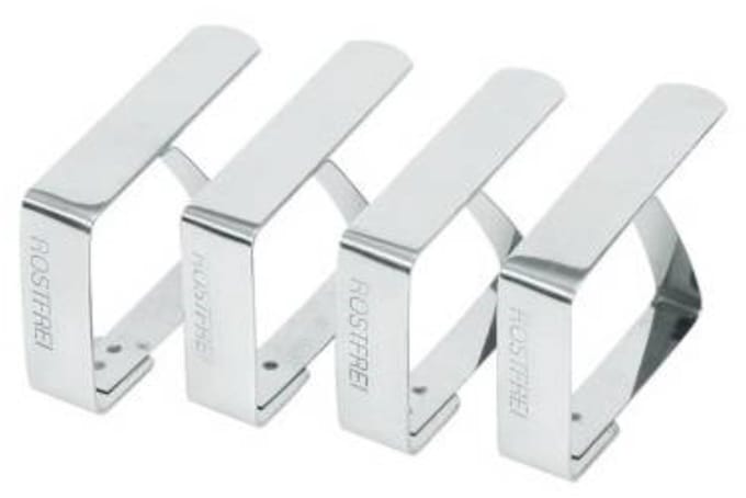 Tafelkleed klemmen - 4 stuks RVS tafelkleedklemmen