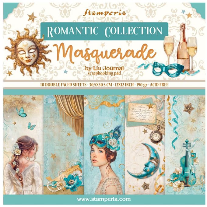 Stamperia - Masquerade 12x12 Inch Paper Pack (SBBL165)