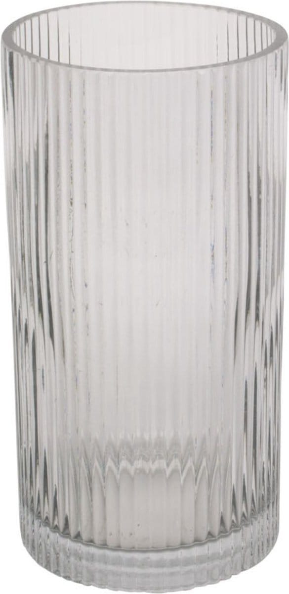 Present Time Vaas Allure Straight - Glas Donkergrijs - Ø10x20cm - Modern