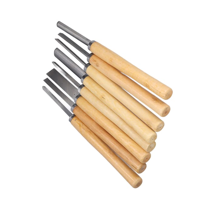 8 stuks Houtdraaibeitels HSS Groef Afsteekgereedschap Set Houtbewerking Snijguts Accessoires beige