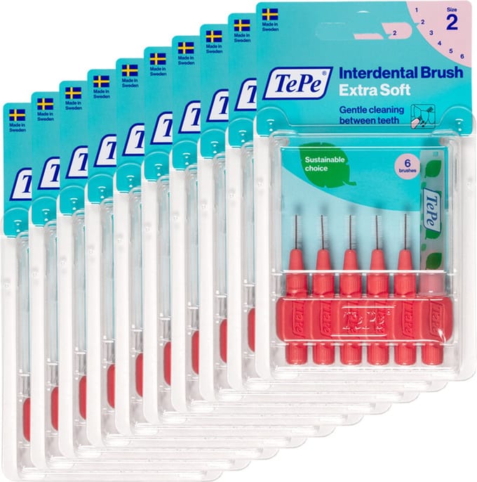 Tepe X Zacht Ragers - Interdentale Borstels 0.5mm Lichtrood Voordeelverpakking 10 stuks