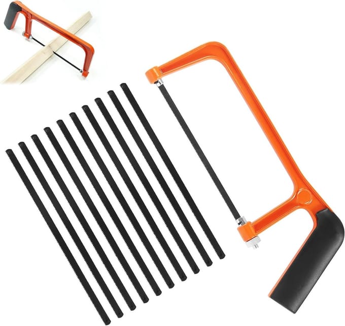 Compacte Handzaag met 10 Bladen - Ideaal voor het Snijden van Karton, Hout en DIY Projecten