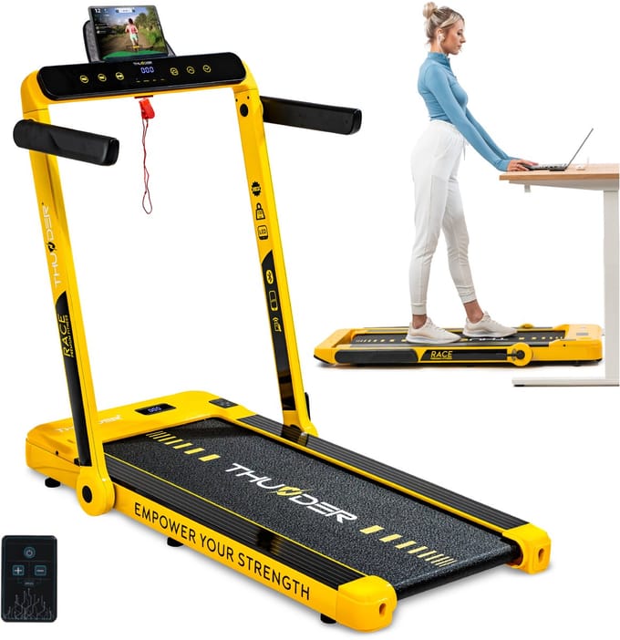 THUNDER Loopband - Opvouwbaar walkingpad - 14 km/u - 130 kg - THUNDER RACE-GOLD