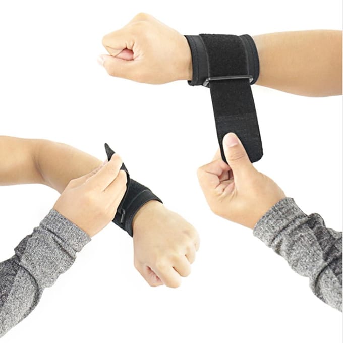 2 Stuks Verstelbare Ademende Sport Hardlopen Fietsen Polsbeschermer Wrap (Zwart) white