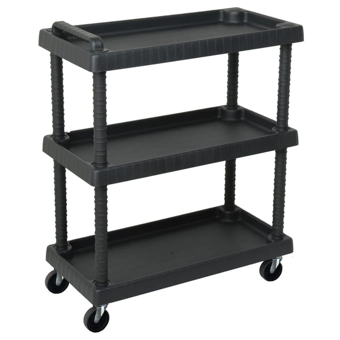 vidaXL - Gereedschapswagen - 3-laags - 75x37,5x92 - cm - polypropeen - zwart