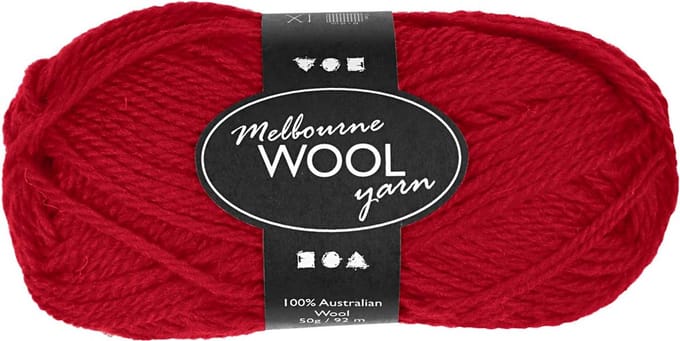 Melbourne wolgaren, L: 92 M, rood, 50 gr/ 1 bol