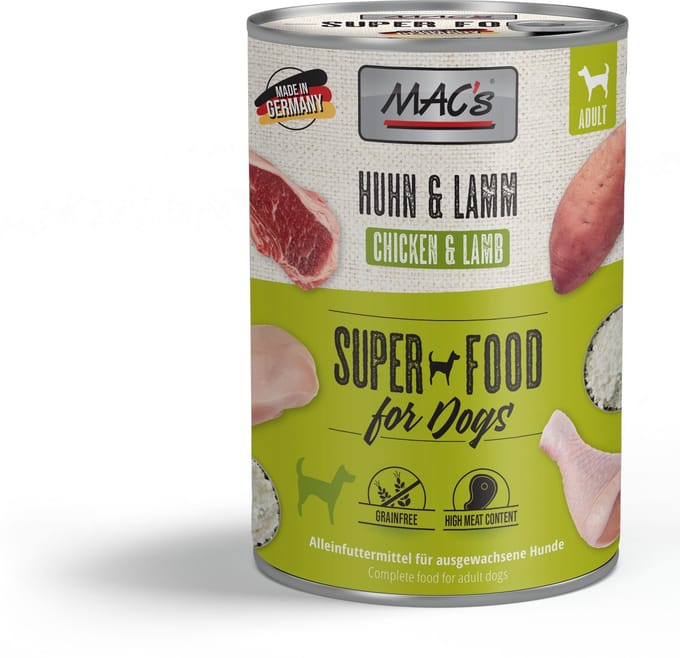 MAC’s Hondenvoer Natvoer Blik - 70% Kip & Lam - 6 x 400g