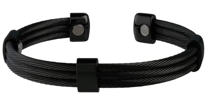 Magneet Armband Trio Cable Black Black-S/M