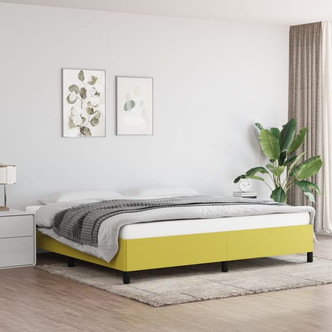 vidaXL - Bedframe - zonder - matras - 200x200 - cm - stof - groen