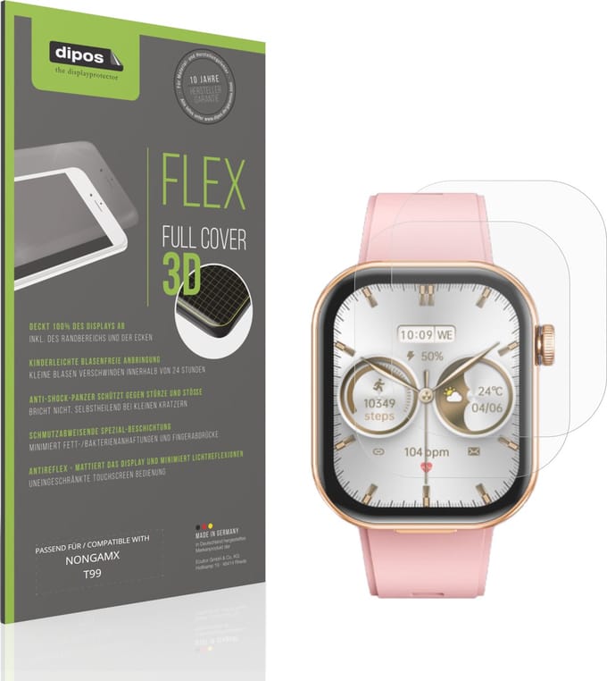 dipos FLEX – 2x Matte Screenprotector geschikt voor NONGAMX T99 | Volledige Schermbescherming | Case-Friendly