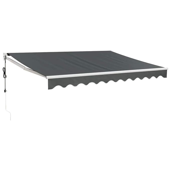 vidaXL - Uitschuifbare - luifel - Antraciet - met - Witte - Frame - 3,5 - x - 2,5 - m