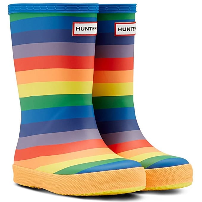 Hunter First Rainbow Print Rubberen Unisex Kinderen Multicolor Regenlaarzen