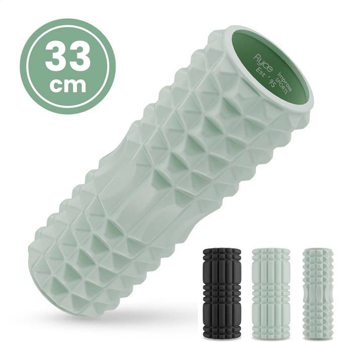 Ryce® Foam Roller & Ebook - Massage - Triggerpoint - 33cm - Medium - Yoga - Pilates - Fitness - Mintgroen