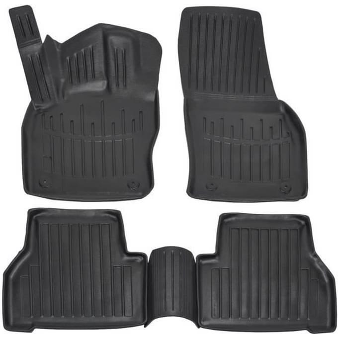Tapis de sol - SCOUTT - Volkswagen Caddy 4 - Caoutchouc Premium - Sur mesure - Noir noir