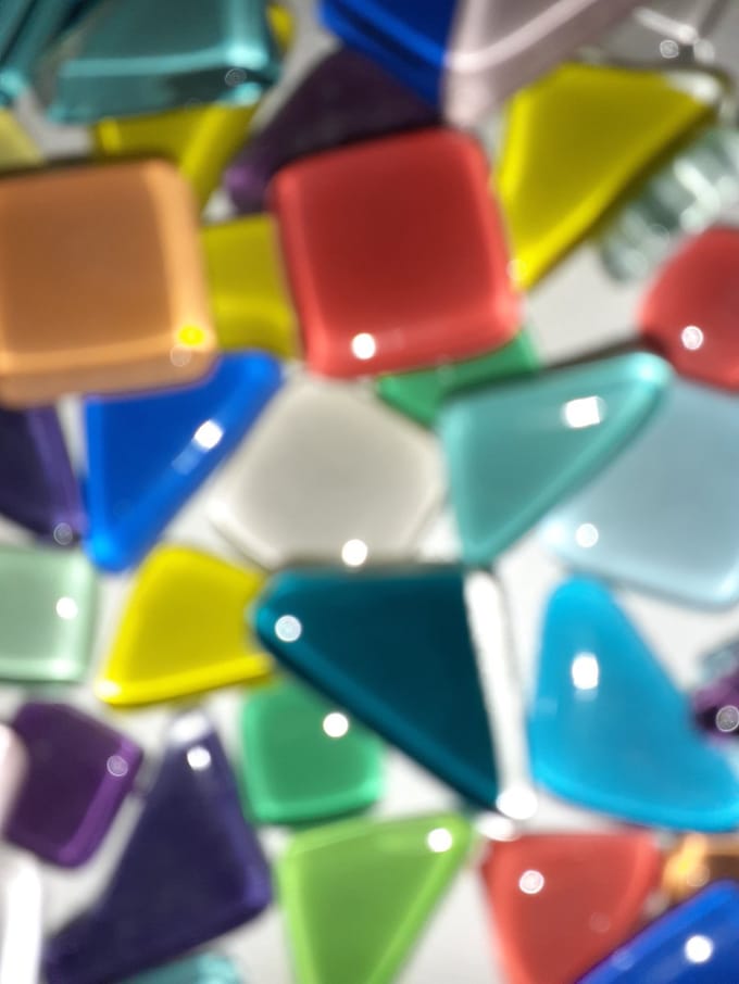 Soft Glas Puzzels Mozaiek Steentjes Regenboog 300 gram