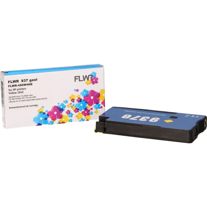 FLWR HP 937e - Geel XL - voor Officejet pro 9130 - 9130 - 9720 - 9730