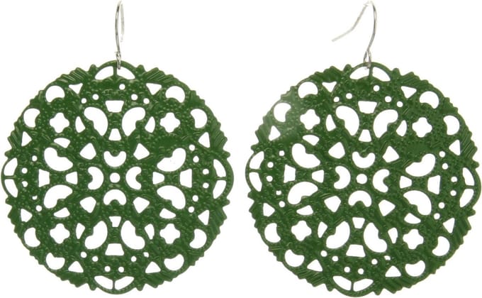 Behave - Oorhangers dames - Barok stijl uitgesneden groen design