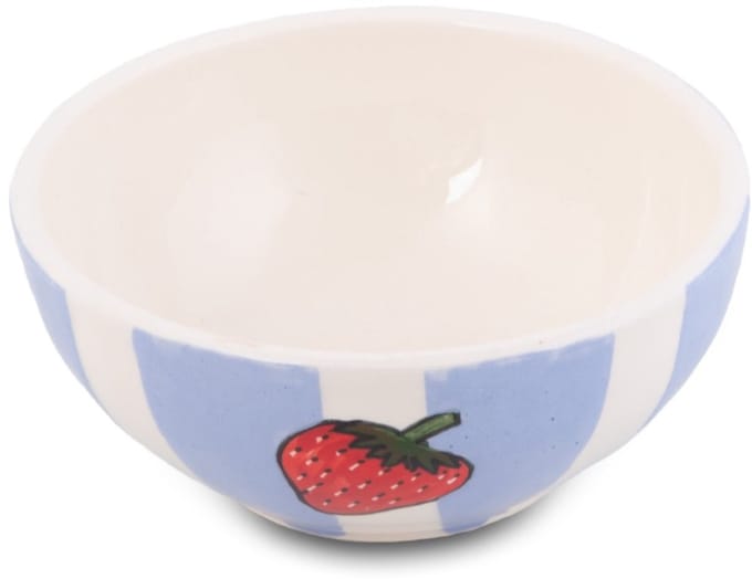 Schaaltje Fruity Strawberry – Paars/Wit – Aardewerk – ø 12cm - Dishes & Deco