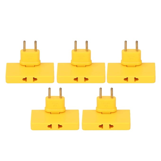 5 Stuks Stopcontact Converter Snoerloos 180 Graden Verlenging 1 naar 3 Adapter white