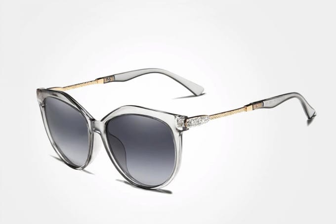 Kingseven Cat Eye Zonnebril - UV400 - Gepolariseerd - Transparant - Greystar - Z3023