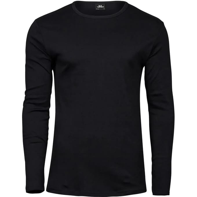 Tee Jays - Interlock T-shirt lange mouwen - Black maat S