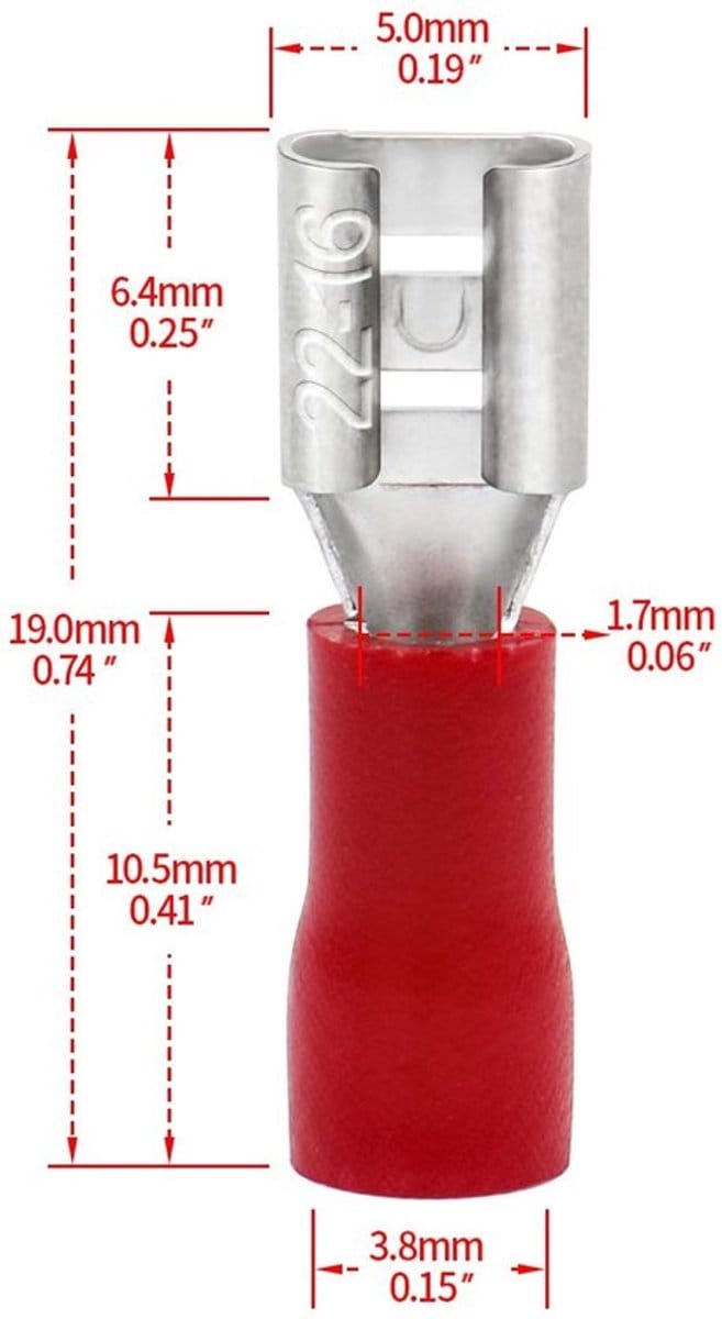 Solidchoice - Dailygoody - Quick Disconnects - Vinyl Geïsoleerde Klemmen - Rood