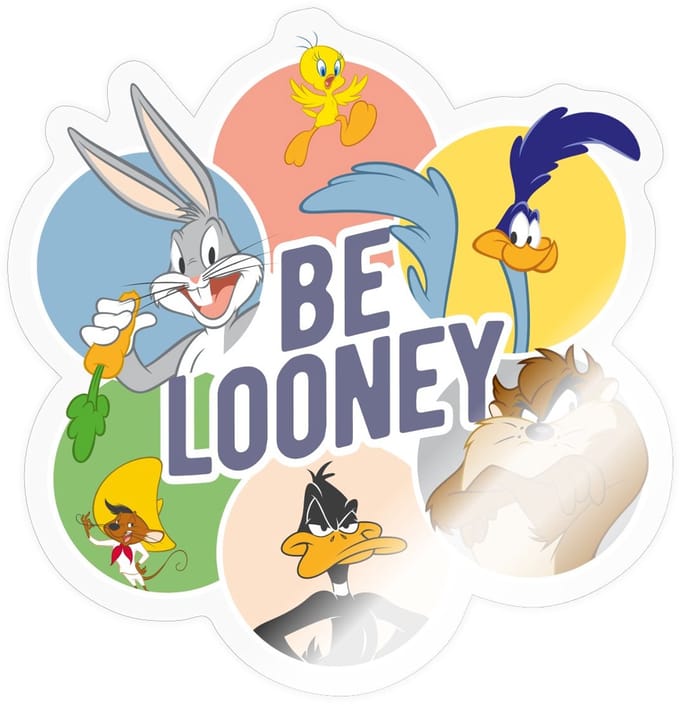 Looney Tunes Kaarakters Be Looney Sticker Maat S (max. 10 x 10cm)