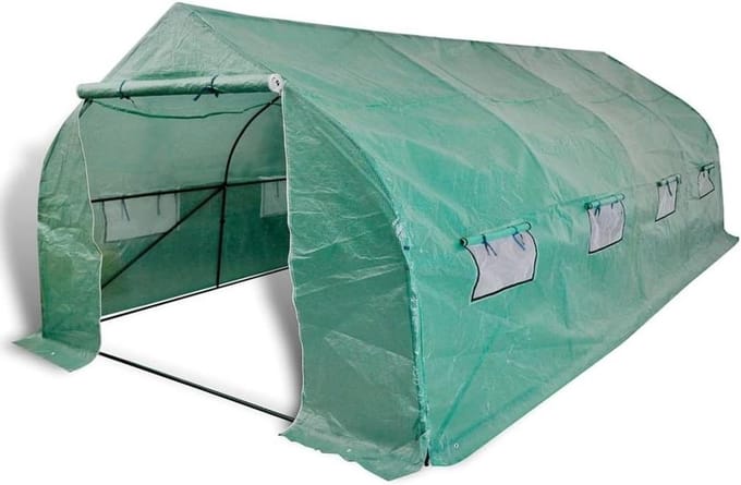 Draagbare Kas - Polyethyleen Kweekkas - Planten Beschermen - Stalen Structuur - 18 m² - Transparant