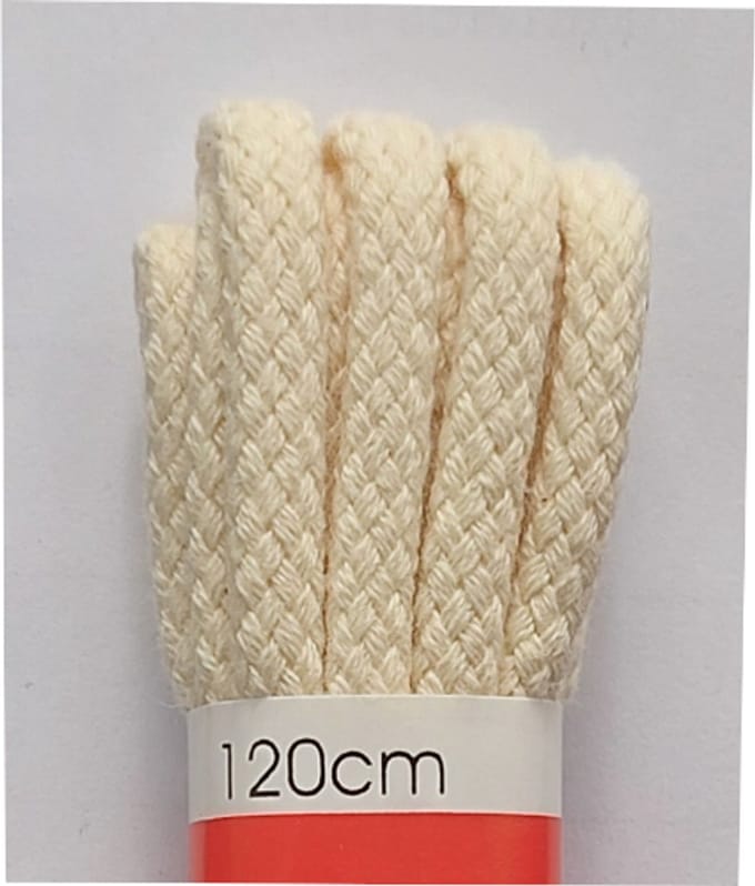 Ronilux Veter - Ecru - Rond - Koord Veters - Lengte 120 cm - Dikte 4 mm - Schoenveter