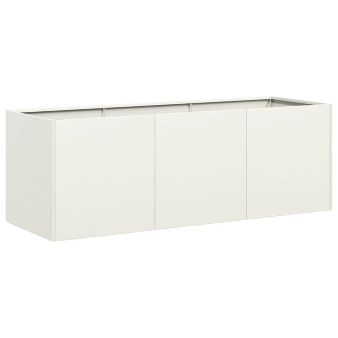 vidaXL - Plantenbak - 120x40x40 - cm - koudgewalst - staal - wit