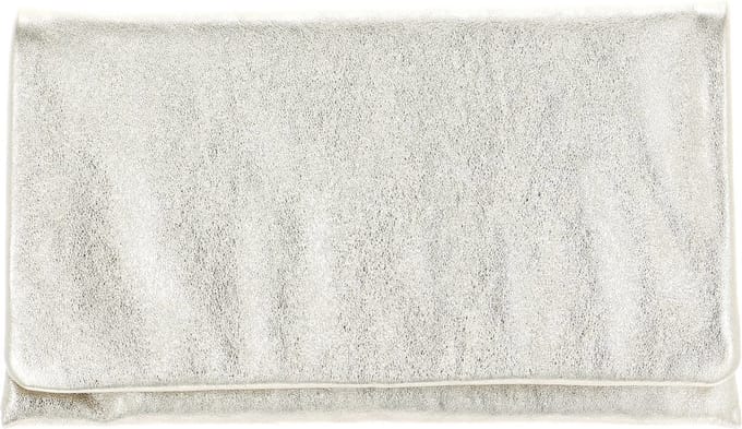 abro Leren Koppeling Avondtas Leather Mimosa Clutch Bag Gold Goudkleurig