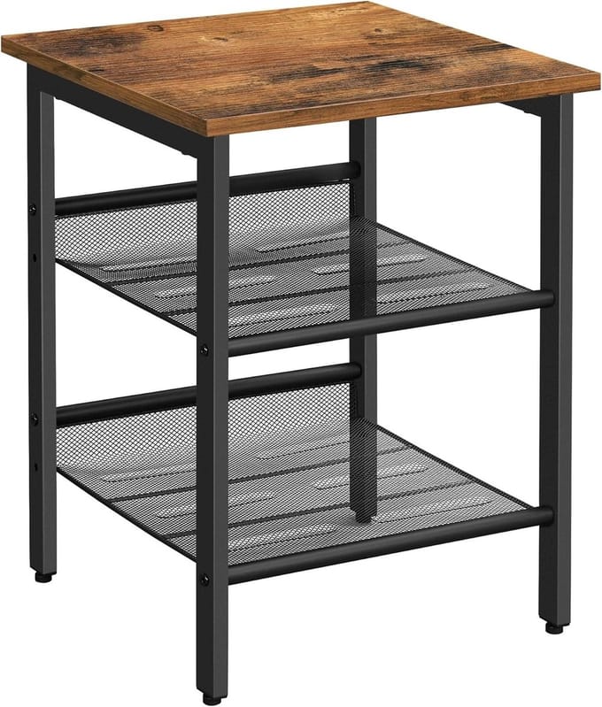 Parya Home - Bijzettafel - Hout&Metaal - 40x40cm - Bruin