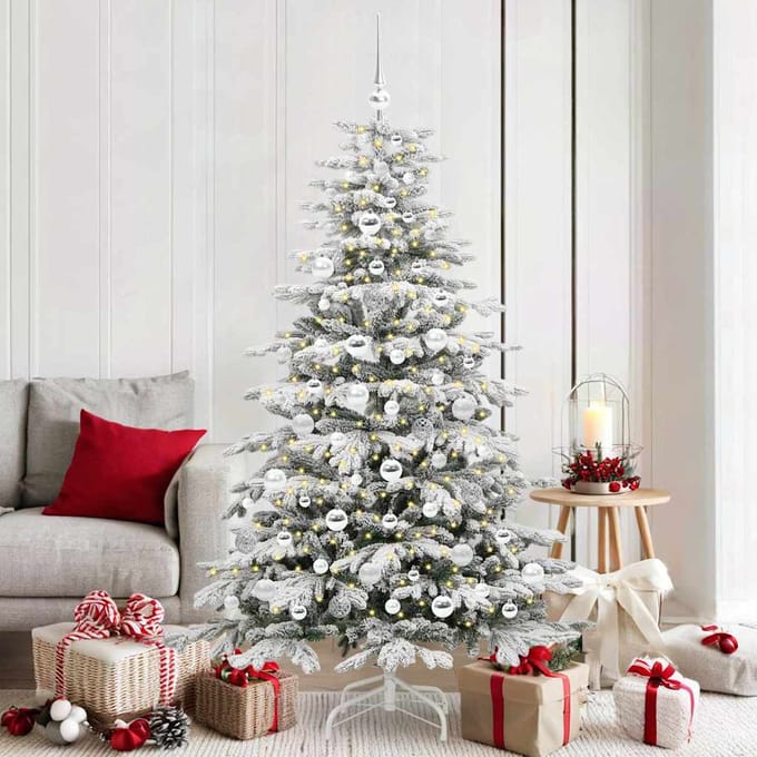 vidaXL Kunstmatige Inklapbare Kerstboom Wit 180 cm PE en PVC