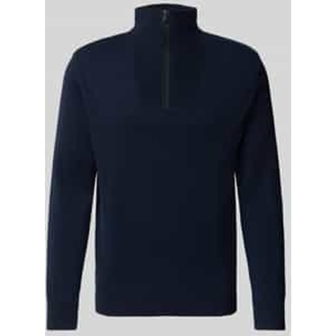Tom Tailor Denim - Troyer gebreide trui van katoen - Maat S - sky captain blue