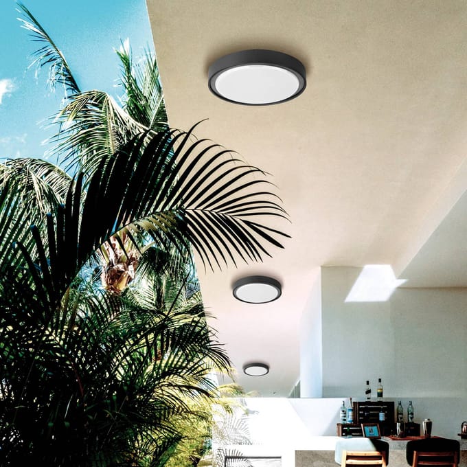 Viokef LED buiten plafondlamp Anabella, donkergrijs