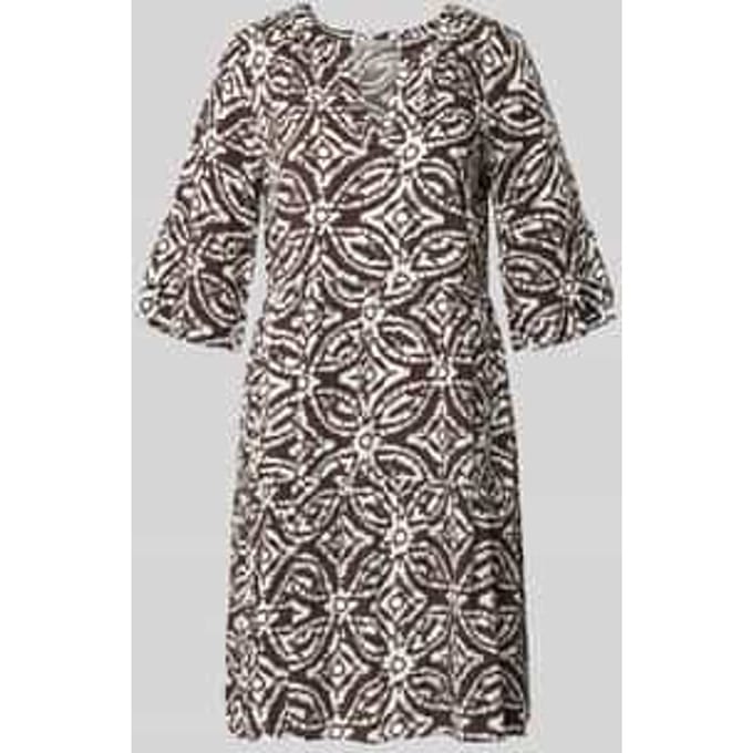 regular fit mini-jurk van 100% viscose met tegelprint