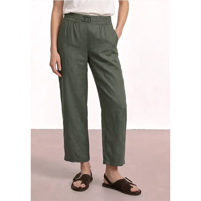 7/8 Wide Legs broek in een Loose Fit van linnen