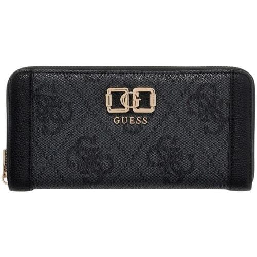 GUESS portemonnee Karnilla Logo Large Zip Around Wallet Coal Logo donkergrijs