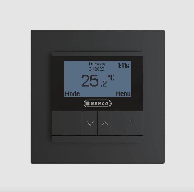 Henco thermostaat voor elektrische vloerverwarming - zwart (UFH-ELEC-THERM-B)