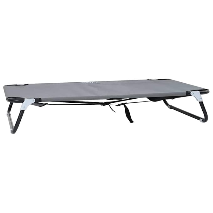 vidaXL - Hondenbed - 105 - x - 65 - x - 18 - cm - Staal - Lichtgrijs