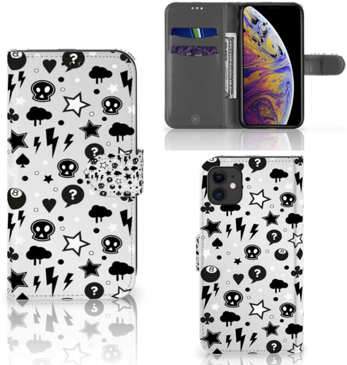 Book Case voor Telefoonhoesje met Naam Apple iPhone 11 Silver Punk