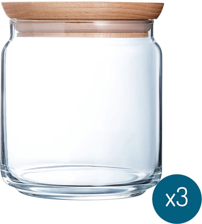 Luminarc Pure Jar Voorraadpot Houten Deksel 0,75l