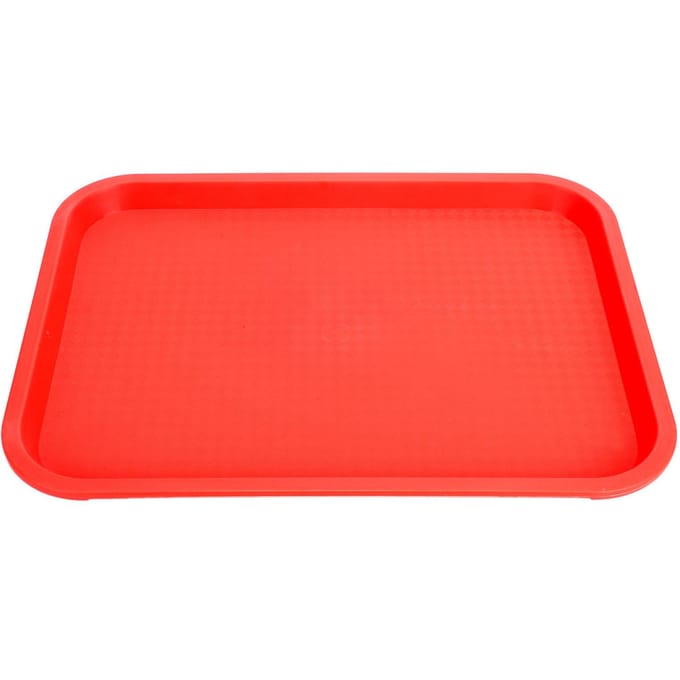 Fastfood dienblad PP Rechthoekig Dik Antislip Multifunctioneel Horeca Dienblad voor Restaurant rood