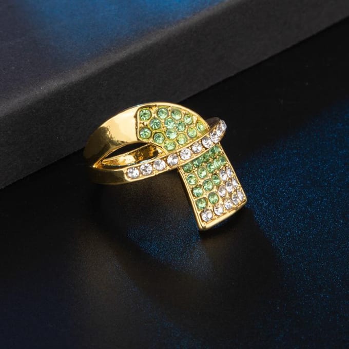 Pierre précieuse Jade Jaune Jade Naturel Bague de Mariage Tendance Bijou No. 13 beige