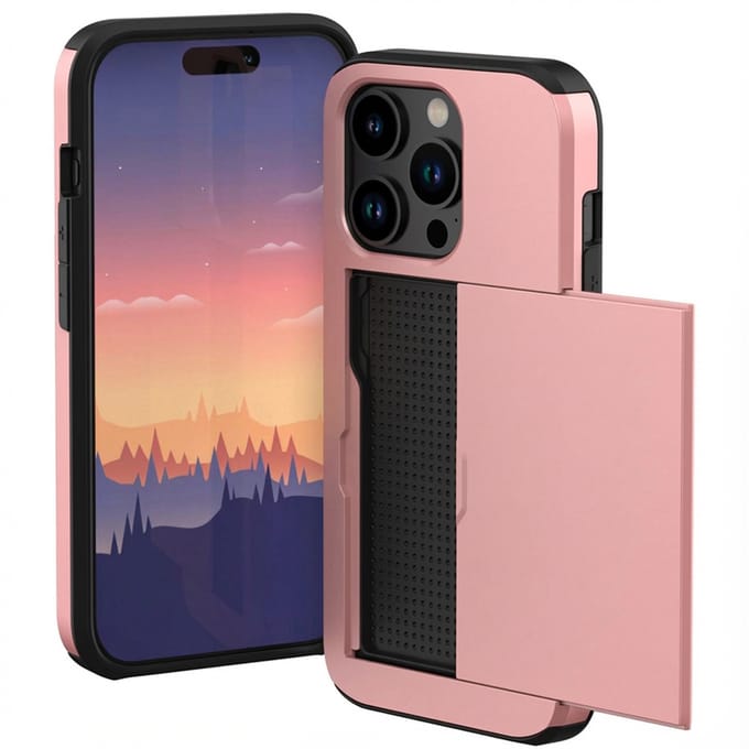 imoshion Hoesje met Pasjeshouder - Geschikt voor Apple iPhone 15 Pro - Rosé Goud